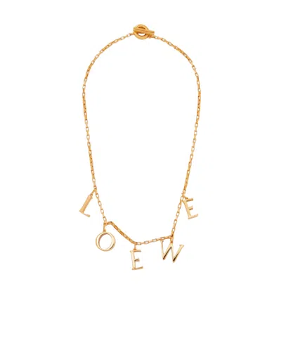 Loewe Logo Necklace In Yellow