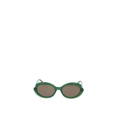 Loewe Logo Oval Sunglasses In Gray
