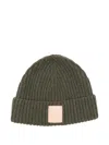 Loewe Logo-patch Beanie Hat In Green
