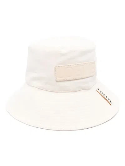 Loewe Logo-patch Canvas Hat In Neutrals