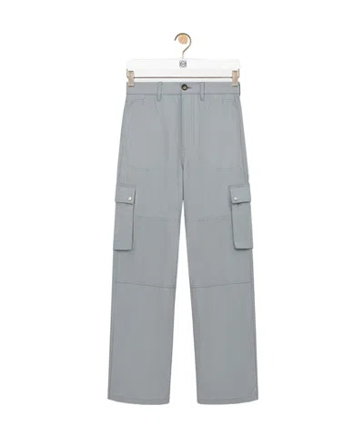 Loewe Logo Patch Cargo Trousers In Blue