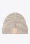Loewe Light Beige Cashmere Beanie Women In Sand