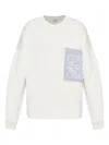 Loewe Logo-patch Cotton Sweater In Neutral
