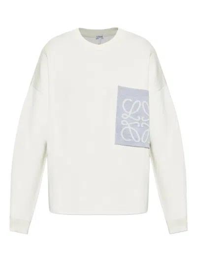LOEWE LOGO-PATCH COTTON SWEATER