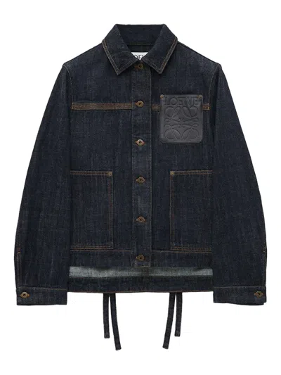 Loewe Logo-patch Denim Jacket In Blue