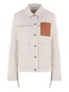 Loewe Jacket Cotton Blend Chest Pocket In White