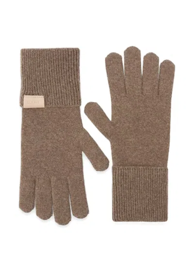Loewe Logo-patch Gloves In Brown