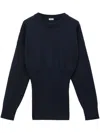 Loewe Long Ribbed Wool Sweater In Blue