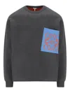 Loewe Logo-patch Pocket Sweater In Gray
