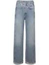 Loewe Deconstructed Criss-cross Waistband Jeans In Blue