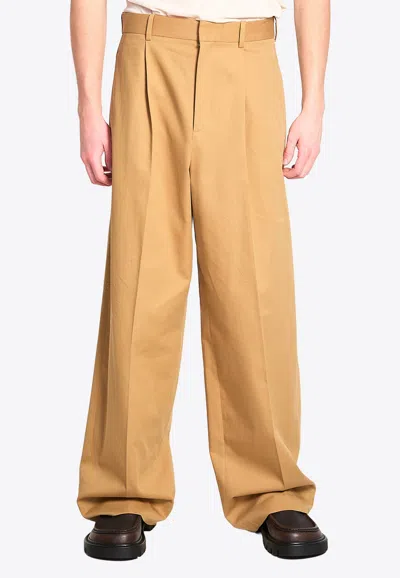 Loewe Logo Patch Wide-leg Pants In Multi