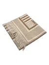 Loewe Logo-pattern Fringed Scarf In Neutral