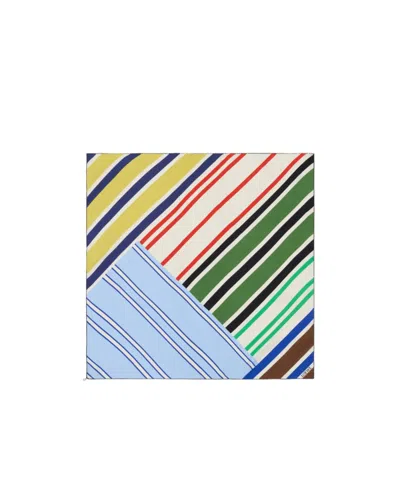 Loewe Logo Pattern Silk Scarf In Multicolor