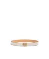 Loewe Logo Plaque Leather Belt In Nude