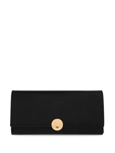 Loewe Logo-plaque Leather Wallet In Black