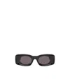 Loewe Logo Polished Super-large Frame Sunglasses In Black
