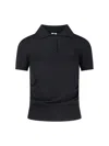 Loewe Women Curled Hips Polo Shirt In Black