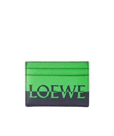 Loewe Logo Print Cardholder In Green