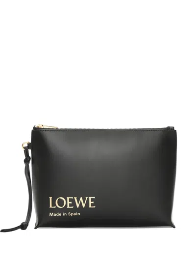 Loewe Logo-print Clutch Bag In Black