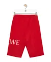Loewe Stretchy Waist Wool Blend Knit Shorts In Red