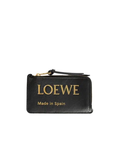 Loewe Logo-print Leather Wallet In Black