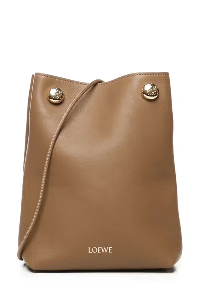 Loewe Logo Printed Pouch In Oak