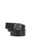 Loewe 4cm Reversible Leather Belt In Black/tan/palladium