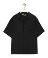 Loewe Short-sleeved Linen And Viscose Shirt In Black