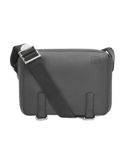 Loewe Xs Military Messenger Bag In Soft Grained Calfskin In Black