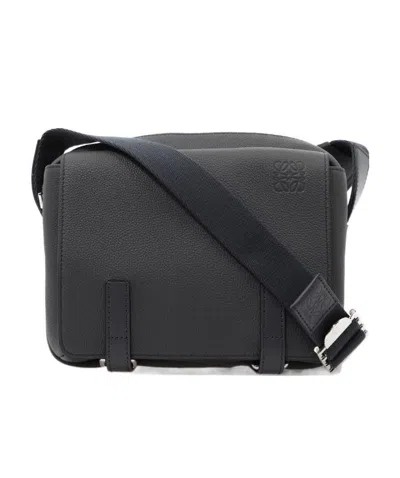 Loewe Xs Military Messenger Bag In Soft Grained Calfskin In Black