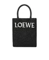 Loewe Standard A5 Tote Bag In Raffia In Black