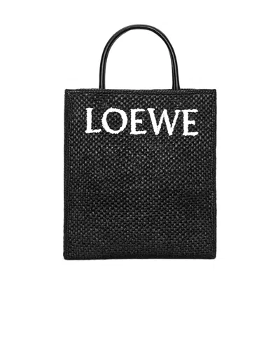 Loewe Standard A4 Tote Bag In Raffia In Black