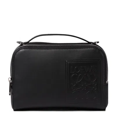 Loewe Mini Crossbody Camera Bag In Satin Calfskin In Black