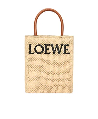 Loewe Logo Shoulder Bag In Nude
