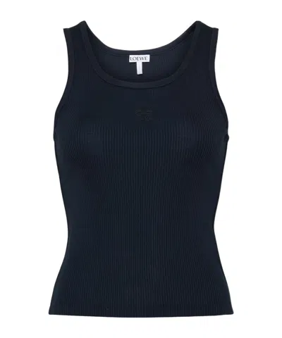 Loewe Logo Sleeveless Vest In Black