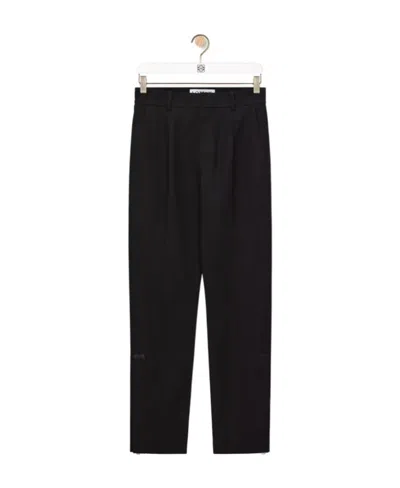 Loewe Logo Straight Slim-fitting Casual Pants In Black