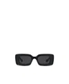 Loewe Chunky Anagram 46mm Rectangular Sunglasses In Black