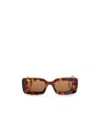 Loewe Chunky Anagram 46mm Rectangular Sunglasses In Brown