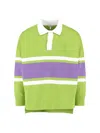 Loewe Cotton Long-sleeved Polo Shirt In Green