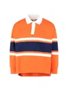 Loewe Long Sleeve Polo Polo Shirt Orange In Blue