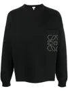 Loewe Men Anagram Cotton Blend Sweater In Black