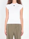 Loewe White Cotton-blend T-shirt With Anagram Logo Women In White