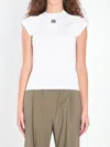 Loewe White Cotton-blend T-shirt With Anagram Logo Women In White