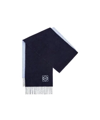 Loewe Wool And Cashmere Scarf In Blue