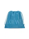 Loewe Medium Drawstring Pouch Bag In Terry Cloth In Black