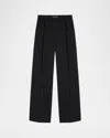 Loewe Wool Trousers With Wide Leg And Elastic Waistband In Black