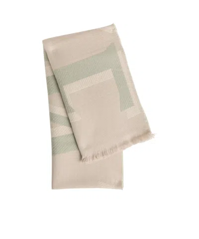 Loewe Logo Wool And Cashmere-blend Scarf In White
