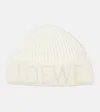 Loewe Logo Wool Beanie In White