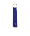Loewe Logo Wool Scarf In Blue