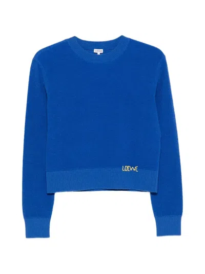 Loewe Logo Wool Sweater In Blue